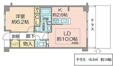 ビューコートQM(1LDK/2階)の間取り写真