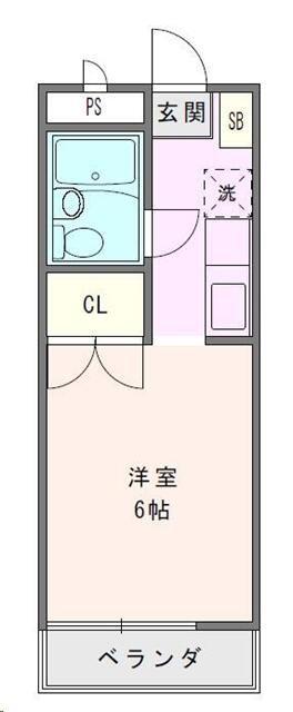 シャトー霞台(ワンルーム/1階)の間取り写真