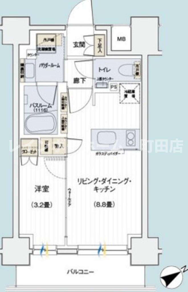 デュオステージ海老名Ⅱ(1LDK/8階)の間取り写真