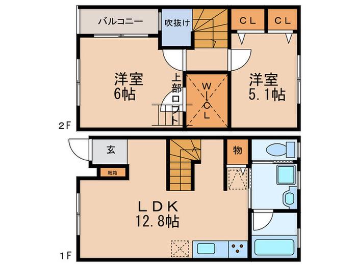 モンドピエテ(2LDK/1階)の間取り写真