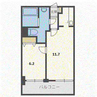 ビッグパレス南4条(1LDK/12階)の間取り写真