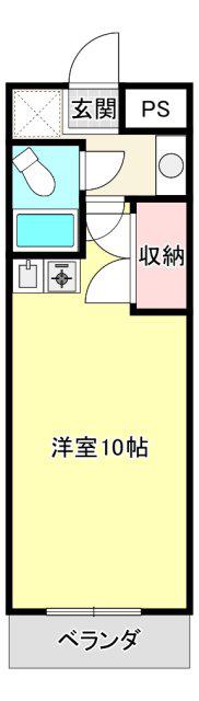フレクション浜松I(ワンルーム/2階)の間取り写真