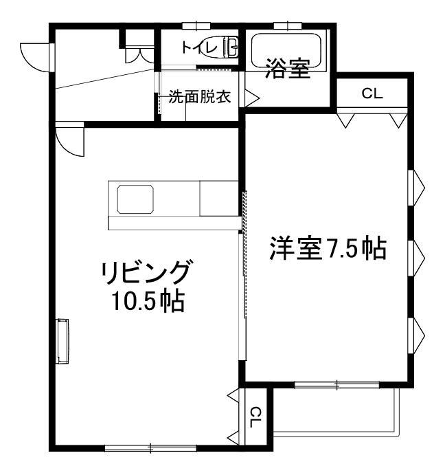 都城市中町 光ハイツIII(1LDK/1階)の間取り写真