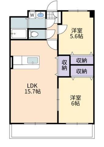 サンヒルズISHII(2LDK/4階)の間取り写真