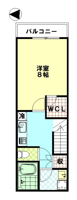 アビタシオン(1K/2階)の間取り写真