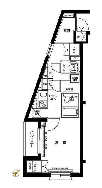 ルーブル中村橋参番館(1K/2階)の間取り写真