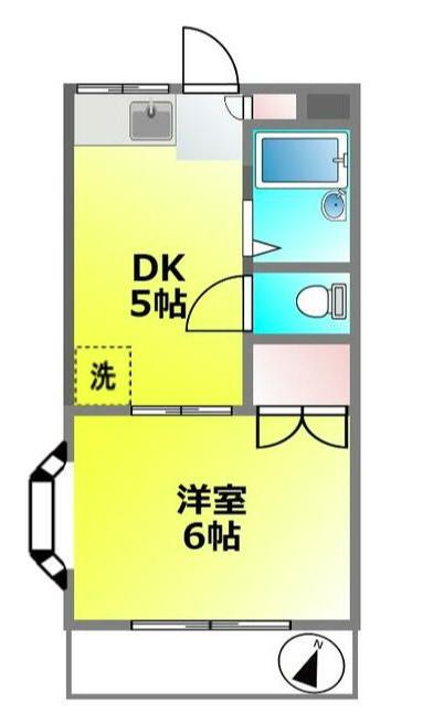 センチュリーハイム(1DK/1階)の間取り写真