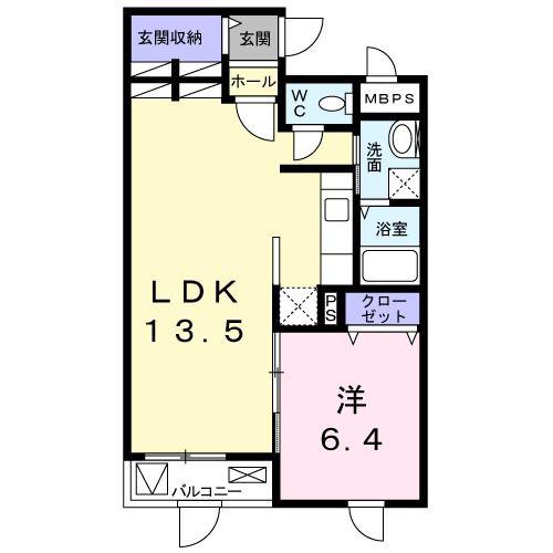 ブロッサムズ・スクエア(1LDK/1階)の間取り写真