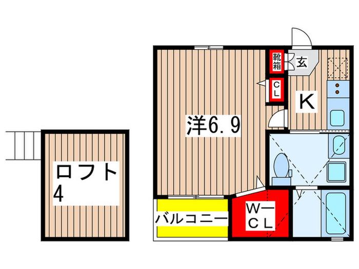 フォレスタ西千葉(1K/2階)の間取り写真