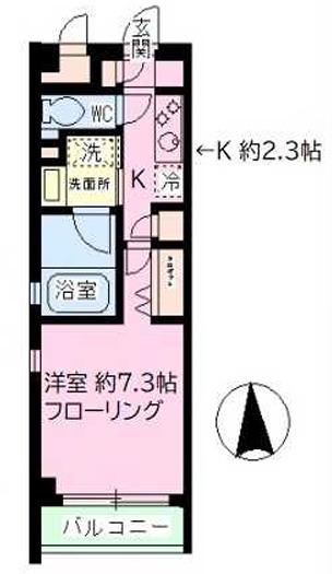 ヴィルヌーブ蔵前(1K/3階)の間取り写真