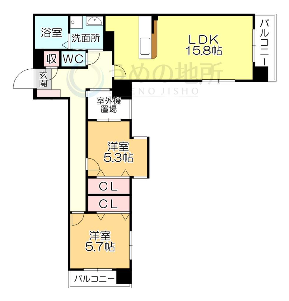 MARKSFORT花畑(2LDK/9階)の間取り写真