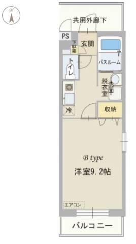 アルコバレーノI 三島市(1K/1階)の間取り写真