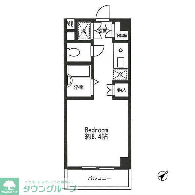 チェリーパーク(ワンルーム/3階)の間取り写真