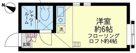 ユナイト小田ニキータの瞳(ワンルーム/1階)の間取り写真