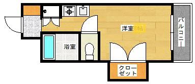 益井ビル(ワンルーム/4階)の間取り写真