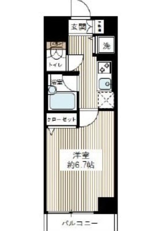 ライズステージ馬込(1K/1階)の間取り写真
