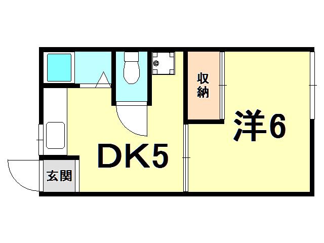 水田ハイツ(1DK/2階)の間取り写真