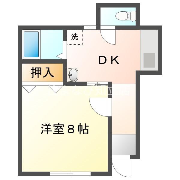 マンション港(1K/1階)の間取り写真