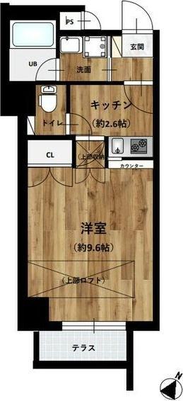 EIGHT SHIROKITAII(1K/2階)の間取り写真