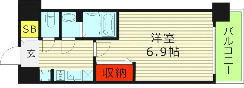 プレサンス大阪都島エレナード(1K/4階)の間取り写真