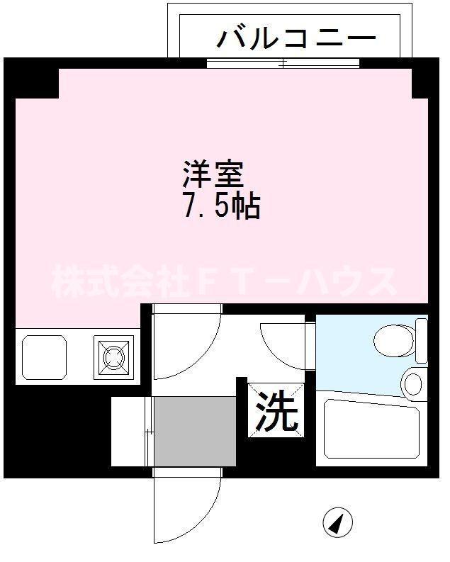 レジデンスケンビ(ワンルーム/3階)の間取り写真