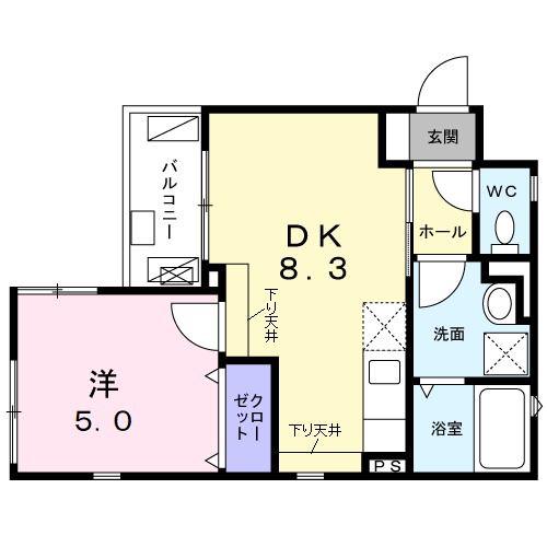 ラ・メール TKII(1LDK/3階)の間取り写真