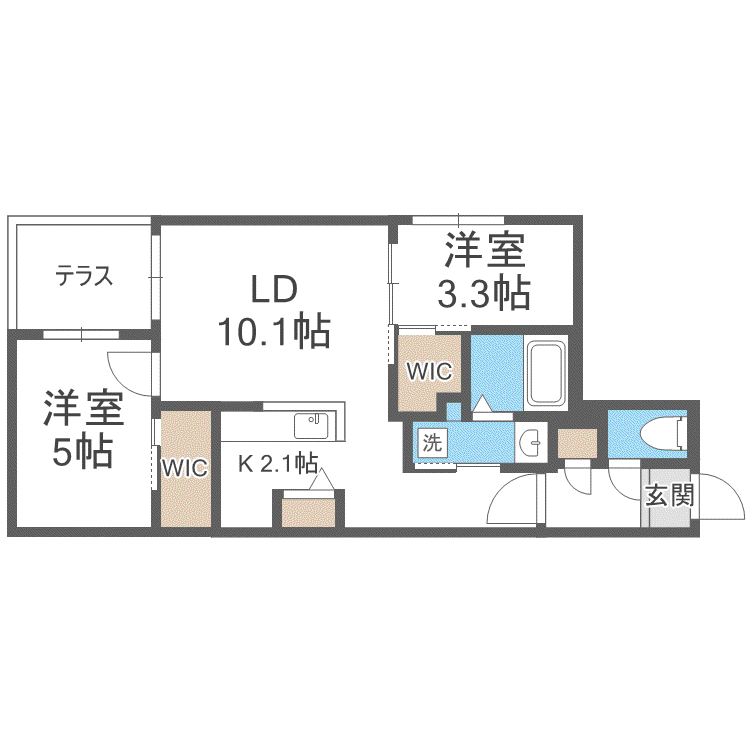 LIISA円山裏参道(2LDK/1階)の間取り写真
