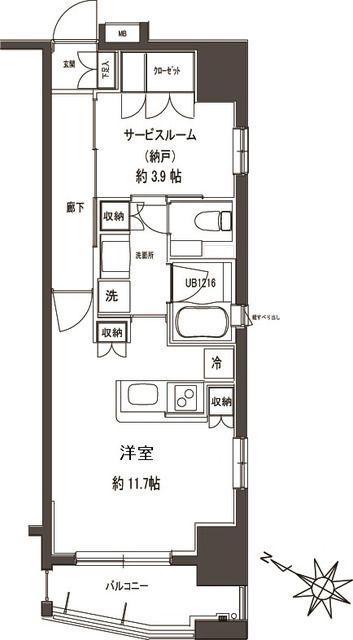 フォレシティ神田多町(ワンルーム/6階)の間取り写真