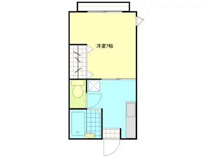 プラムガーデン(1K/2階)の間取り写真