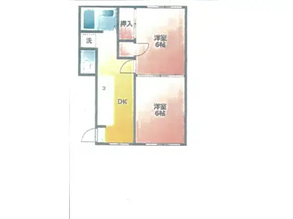 コーポはやと(2DK/1階)の間取り写真