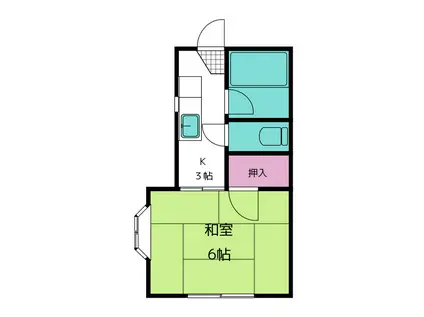 カレッジシバタ(1K/1階)の間取り写真