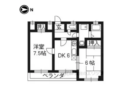 DAKOTA HOUSE(2DK/3階)の間取り写真