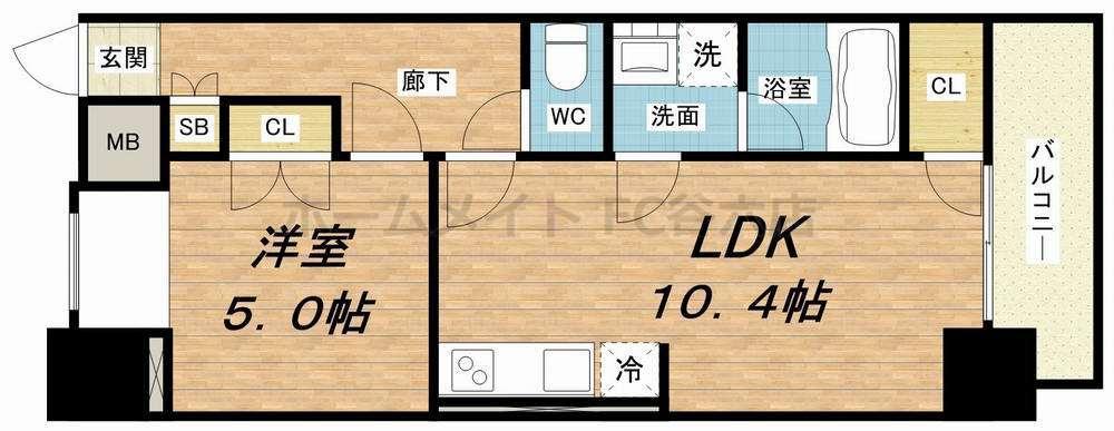 URBAN FLATS中之島(1LDK/5階)の間取り写真