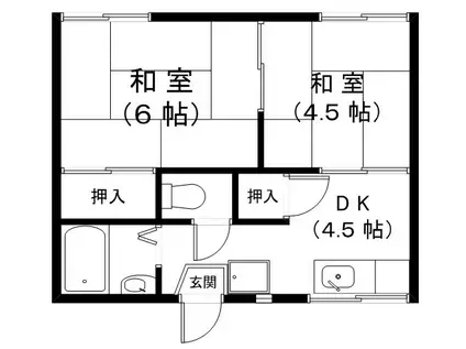 サニーハイツ(2DK/1階)の間取り写真