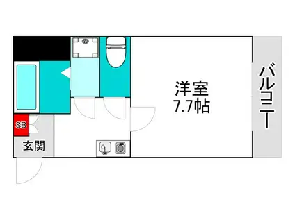 ラシーヌ山坂(1K/4階)の間取り写真
