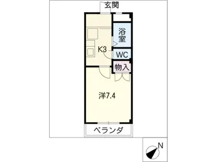メルベーユHAJI(1K/3階)の間取り写真