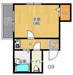 林マンション(ワンルーム/1階)の間取り写真