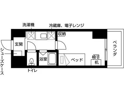 インコントラーレ神戸港島(ワンルーム/11階)の間取り写真