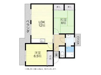 ドリームハイツ原(2LDK/1階)の間取り写真