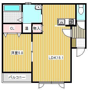 LAULEA9条(1LDK/2階)の間取り写真