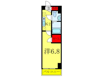 アクシーズタワー川口並木(1K/8階)の間取り写真