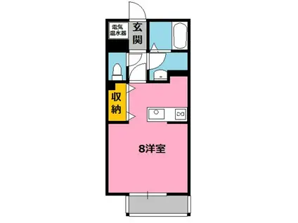 ハイツYOU(ワンルーム/2階)の間取り写真