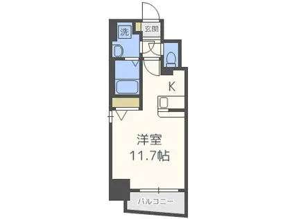 アクアプレイス南堀江(ワンルーム/2階)の間取り写真