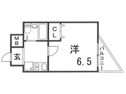 平成大日ハイツ(ワンルーム/5階)の間取り写真
