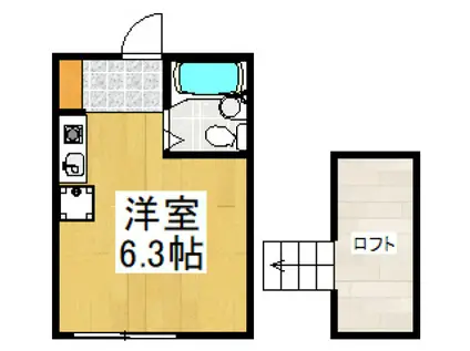パストラル八坂B棟(ワンルーム/2階)の間取り写真