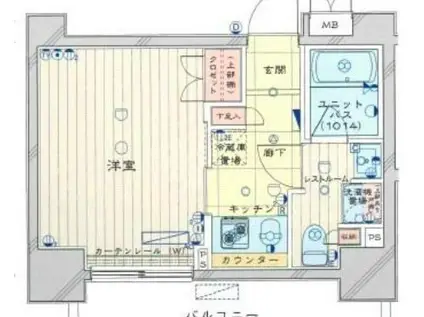 ルーブル川崎六番館(1K/10階)の間取り写真