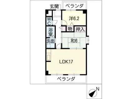 メゾンボー隅田(2LDK/3階)の間取り写真
