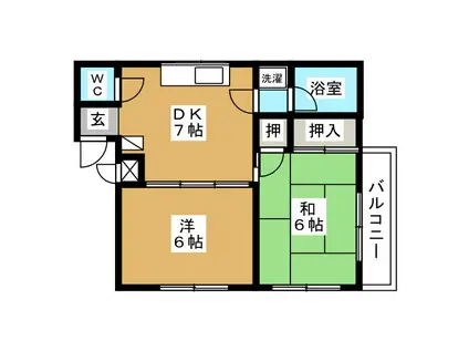 鈴岩ビル(2DK/2階)の間取り写真