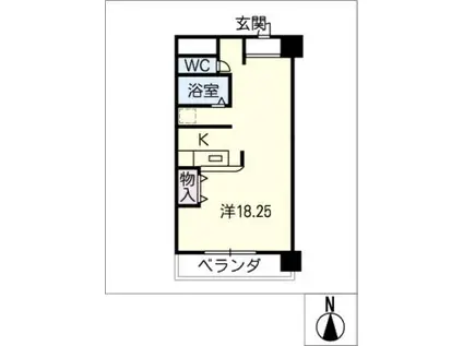 ひまわりやなべ(ワンルーム/2階)の間取り写真