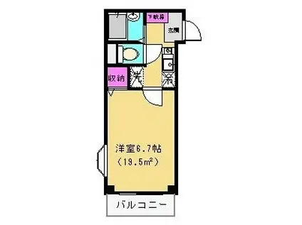 サンルート所沢(1K/2階)の間取り写真